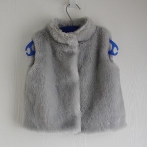 Carter's Girls 4T Grey Faux Fur Vest Furry Jacket